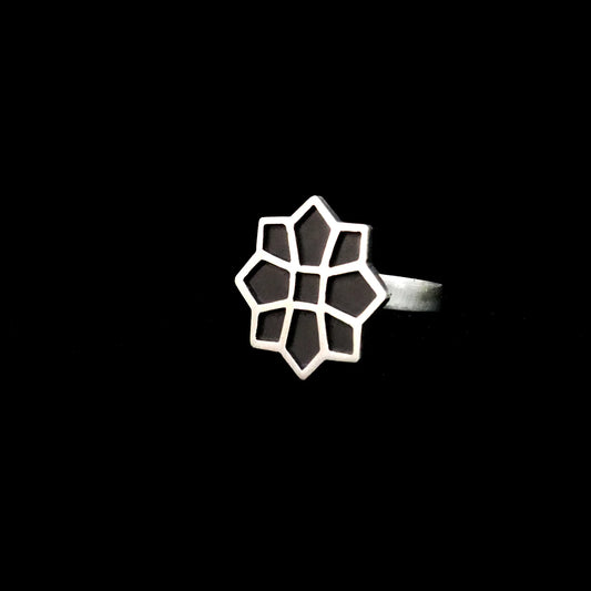 handmade silver statement star shaped ring